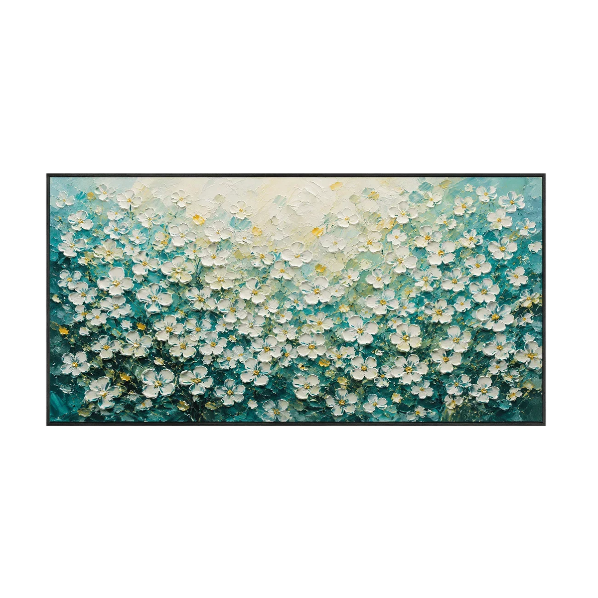 Turquoise Meadow Floral Wall Art | Olyrel