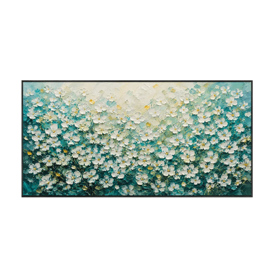 Turquoise Meadow Floral Wall Art | Olyrel