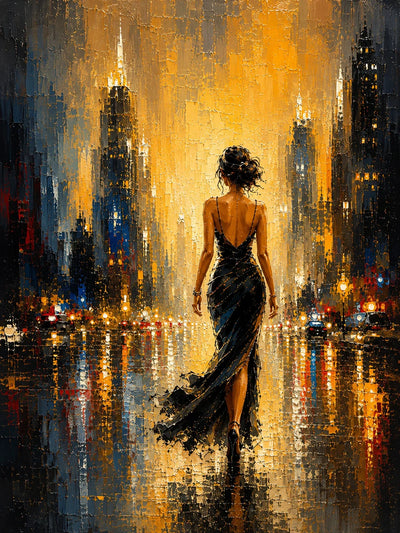 Gilded Boulevard Figurative Wall Art artwork view | Olyrel