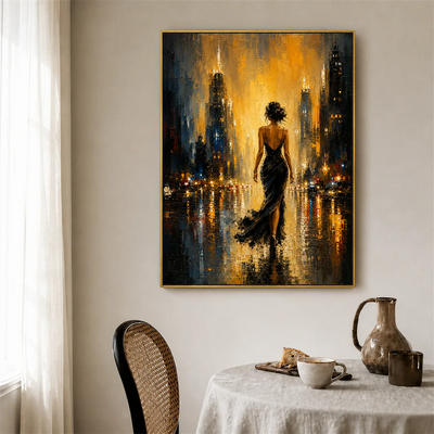 Gilded Boulevard Figurative Wall Art styled interior scene 3 | Olyrel