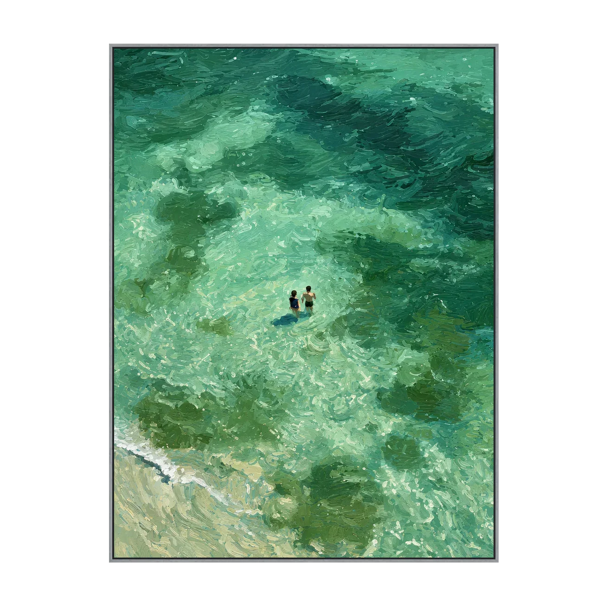 Emerald Tide Swimmers Wall Art | Olyrel