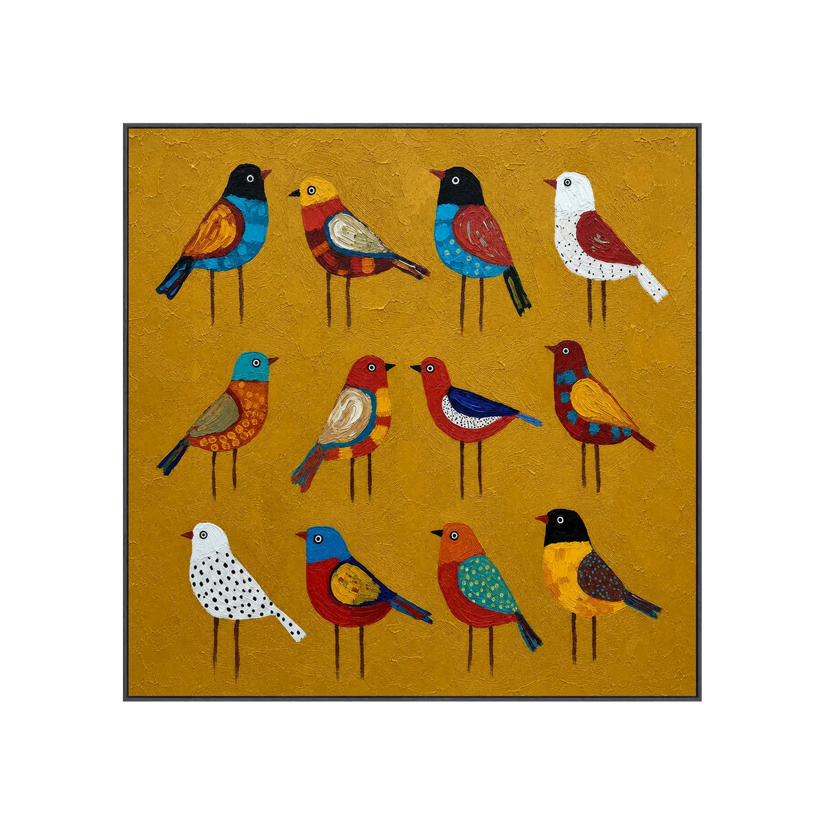 Golden Aviary Bird Wall Art | Olyrel