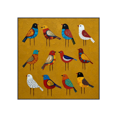 Golden Aviary Bird Wall Art | Olyrel