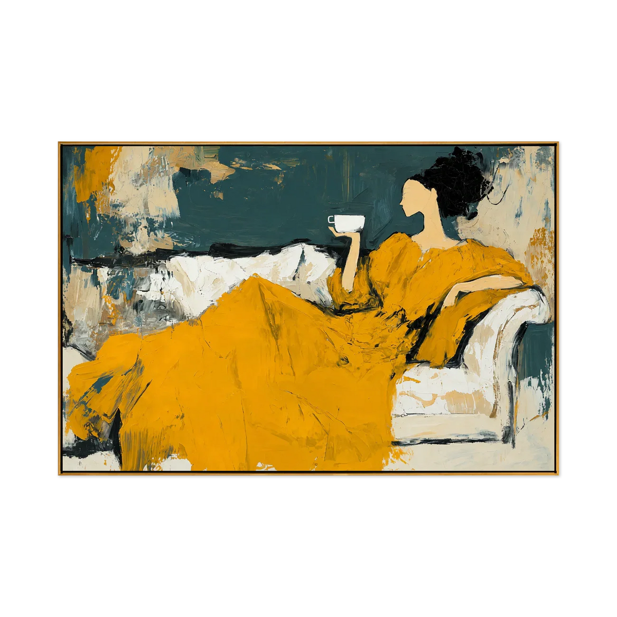 Golden Repose Figurative Wall Art | Olyrel