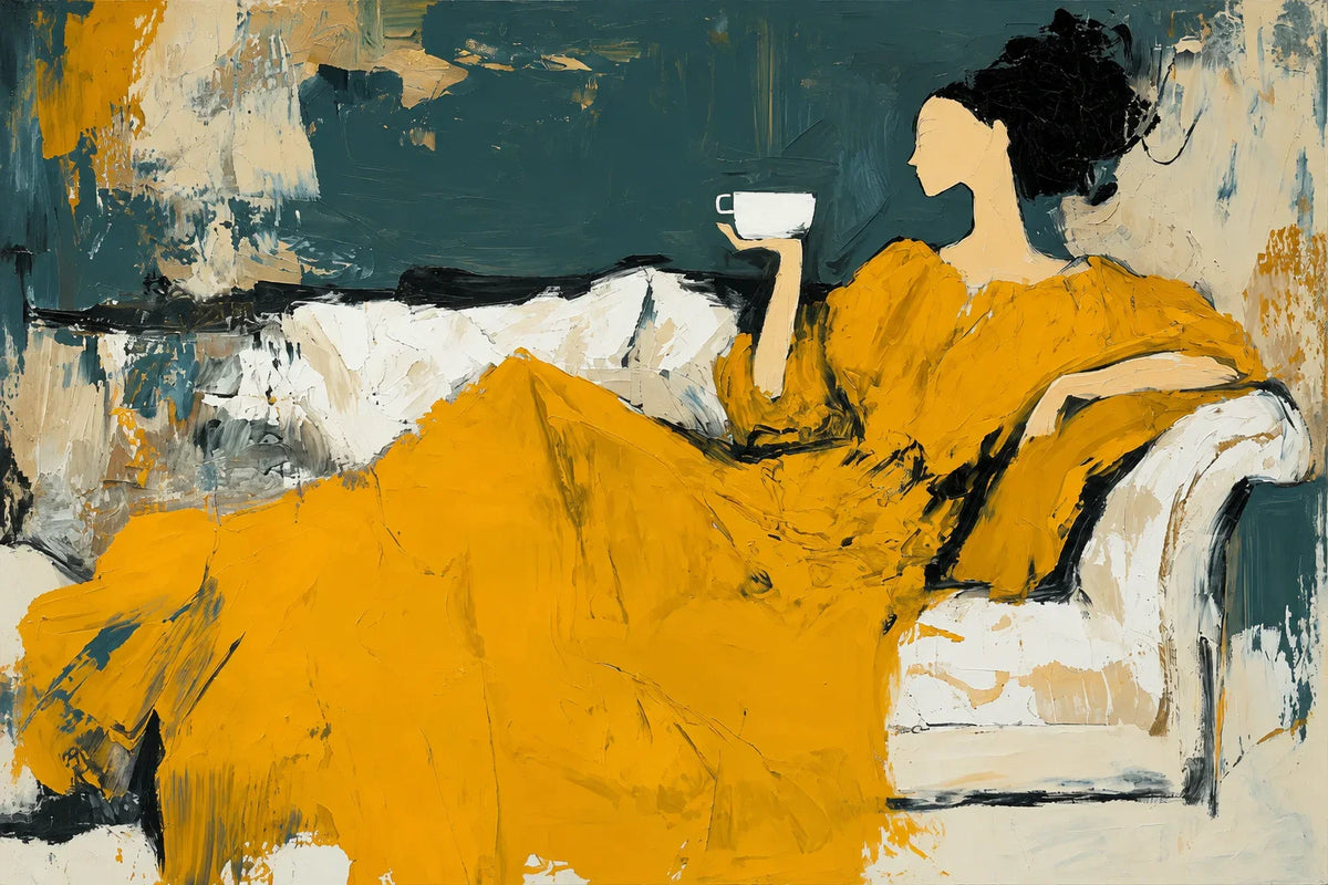 Golden Repose Figurative Wall Art artwork view | Olyrel