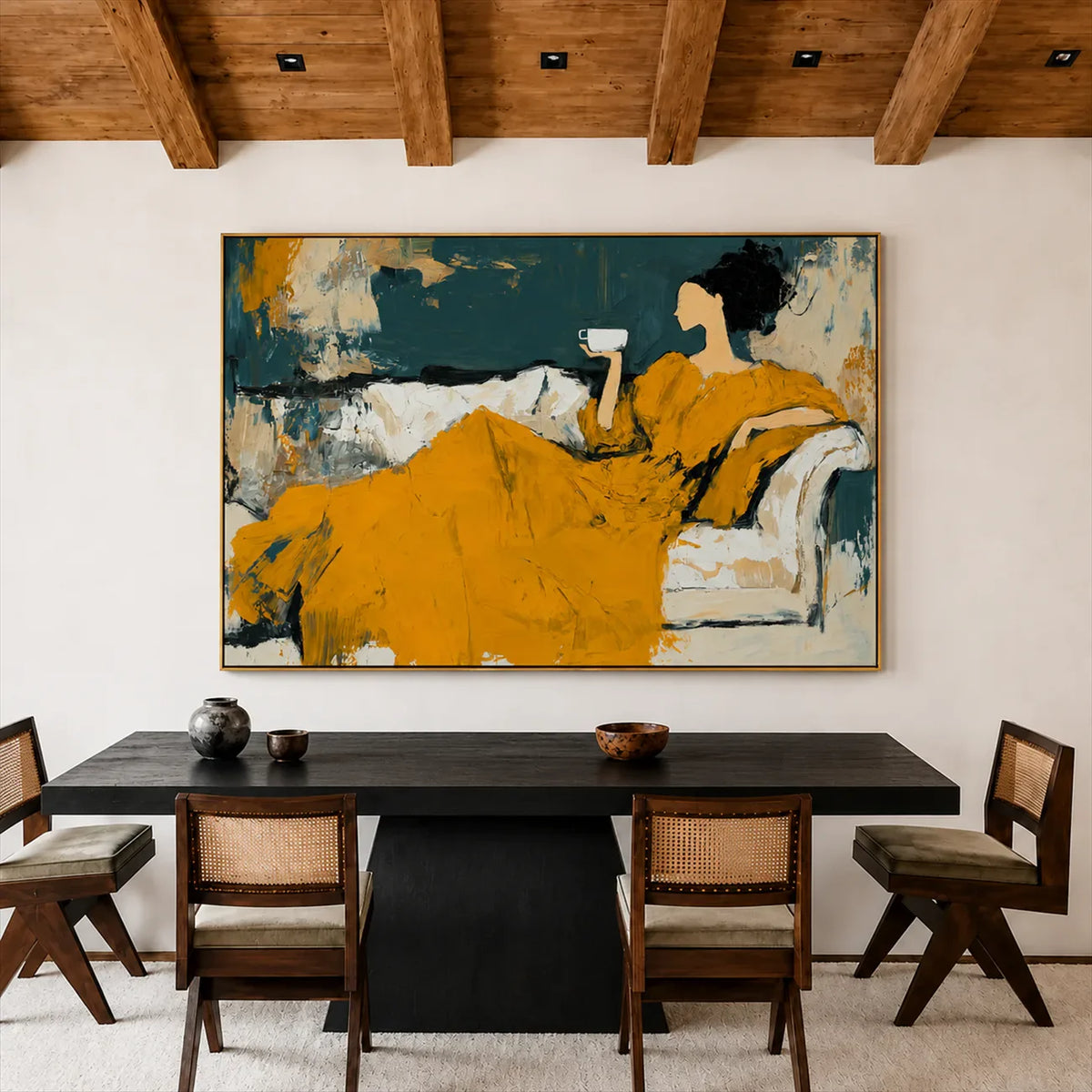 Golden Repose Figurative Wall Art styled interior scene 6 | Olyrel