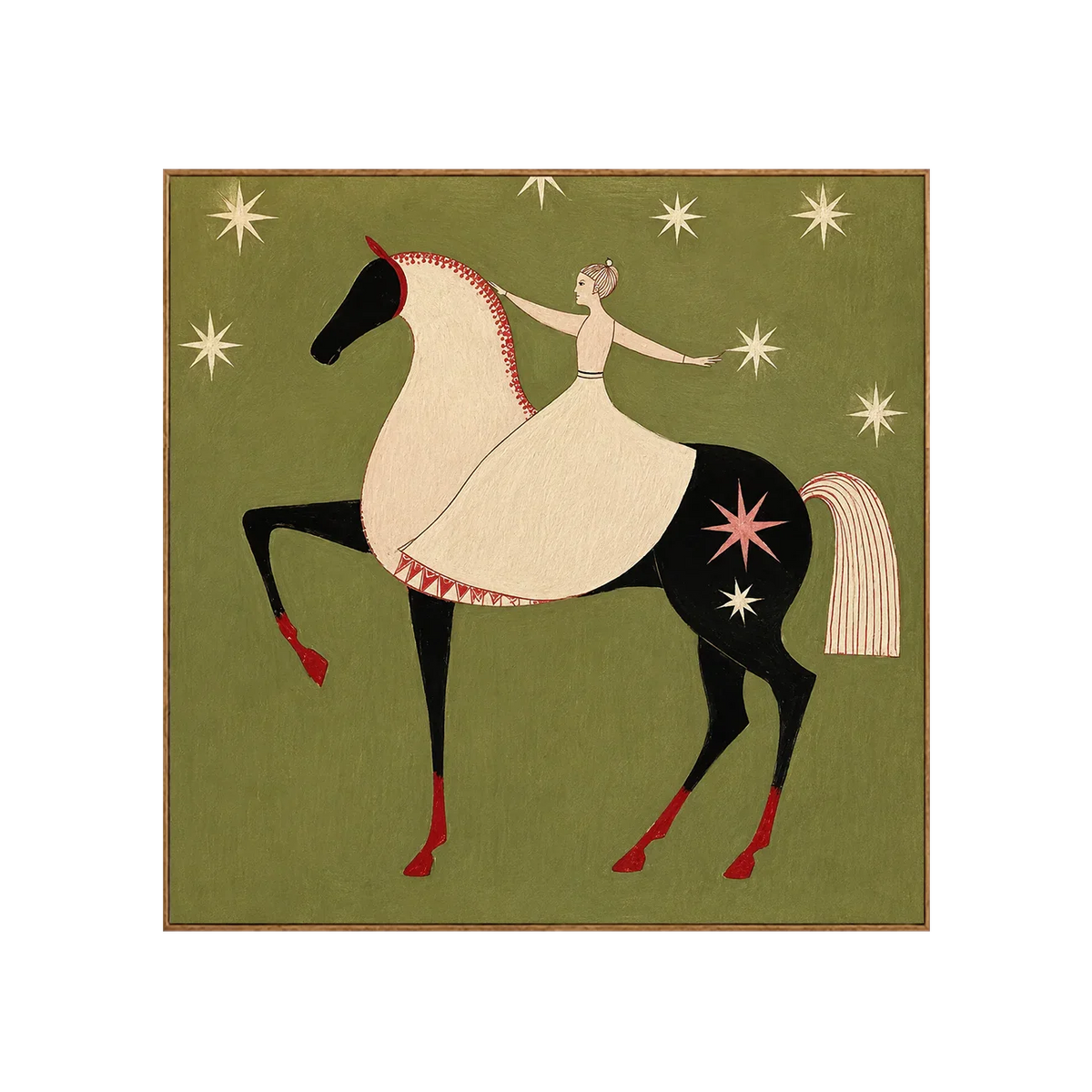 Celestial Rider Folk Horse Wall Art | Olyrel