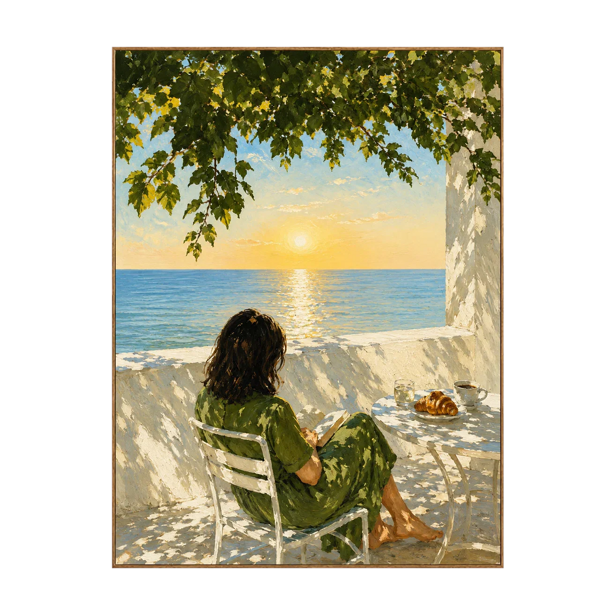 Seaside Morning Reading Wall Art | Olyrel