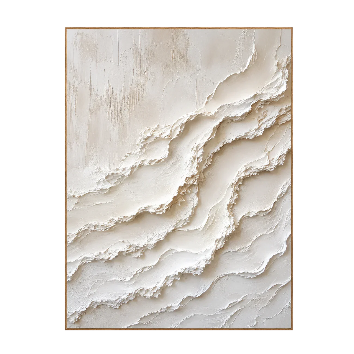 Ivory Cascade Textured Relief Wall Art | Olyrel