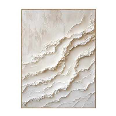 Ivory Cascade Textured Relief Wall Art | Olyrel