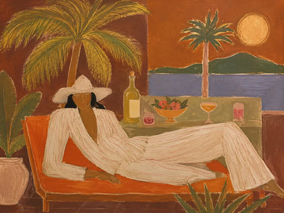 Sunset Terrace Leisure Figurative Wall Art artwork view | Olyrel