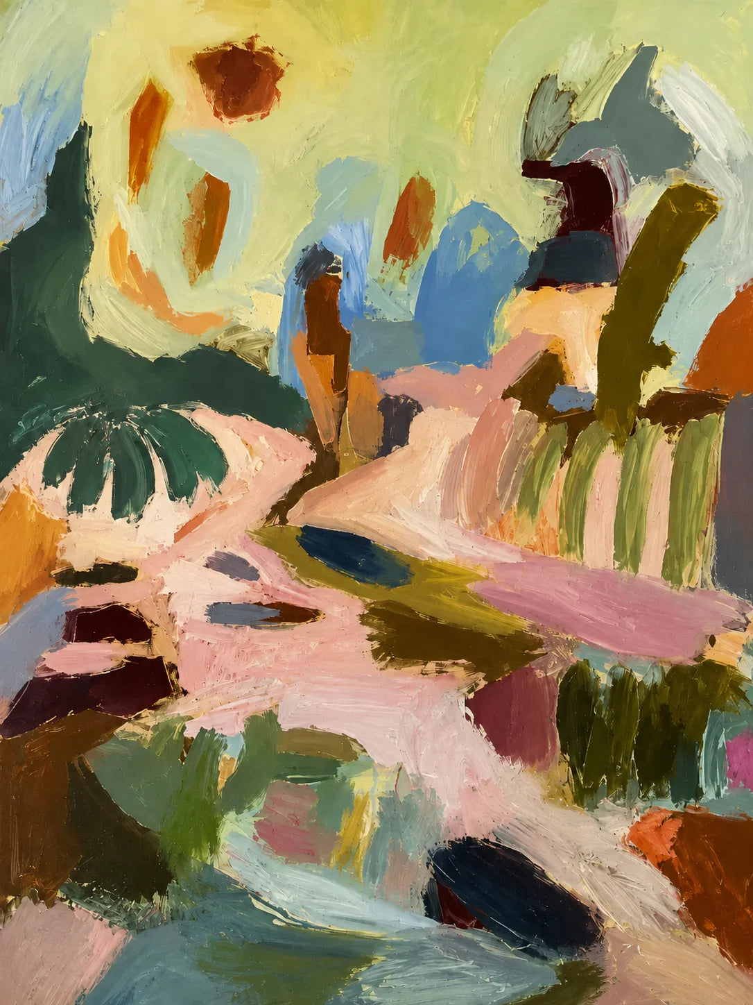 Pastel Garden Passage Abstract Wall Art artwork view | Olyrel
