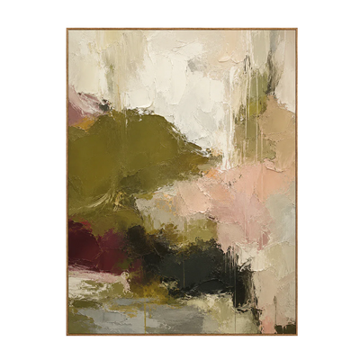 Olive Blush Abstract Textured Wall Art | Olyrel