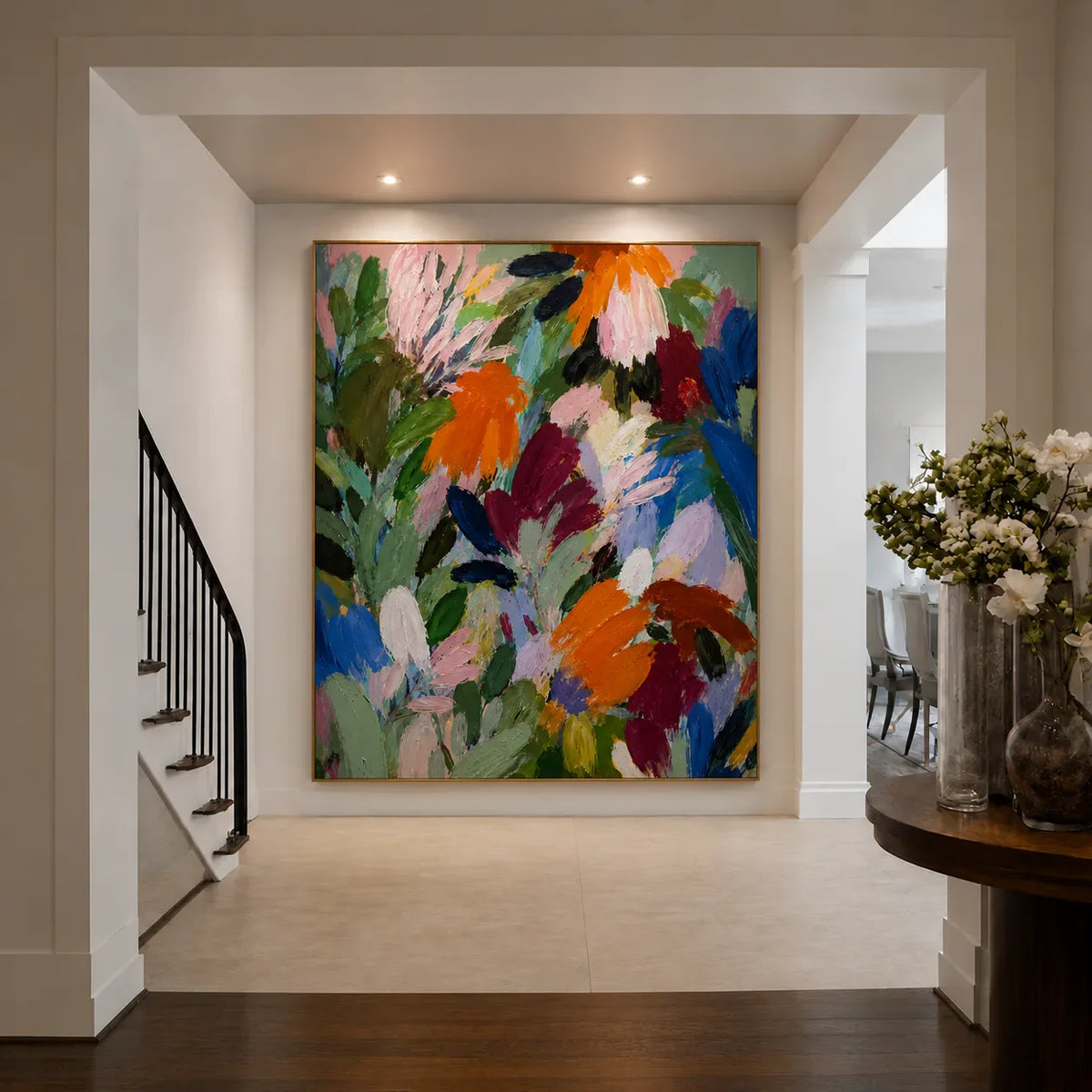 Wildflower Symphony Colorful Floral Wall Art styled interior scene 2 | Olyrel