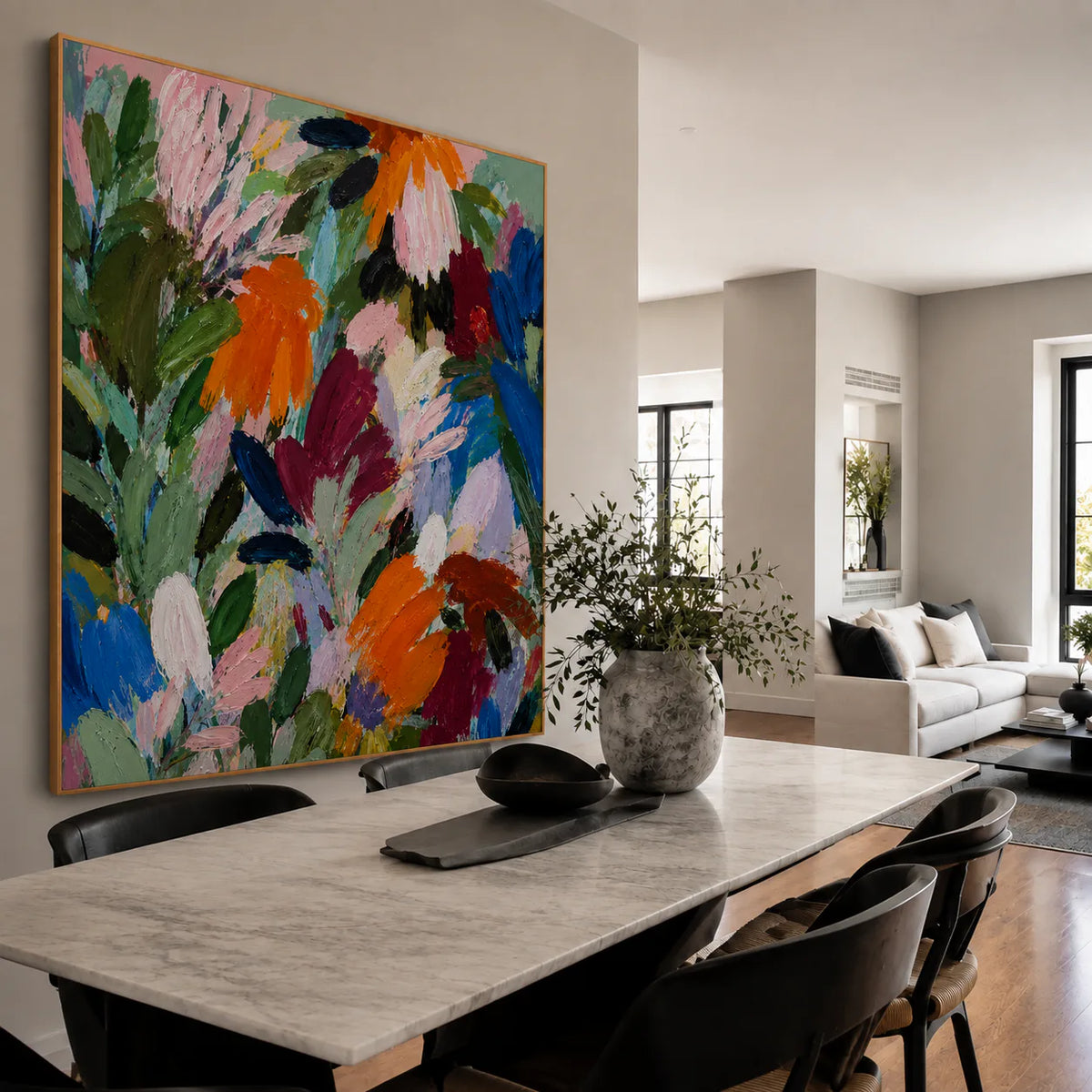 Wildflower Symphony Colorful Floral Wall Art styled interior scene 4 | Olyrel