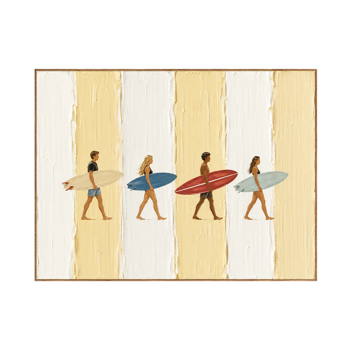 Sunlit Surfers Textured Wall Art | Olyrel