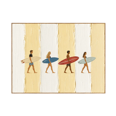 Sunlit Surfers Textured Wall Art | Olyrel