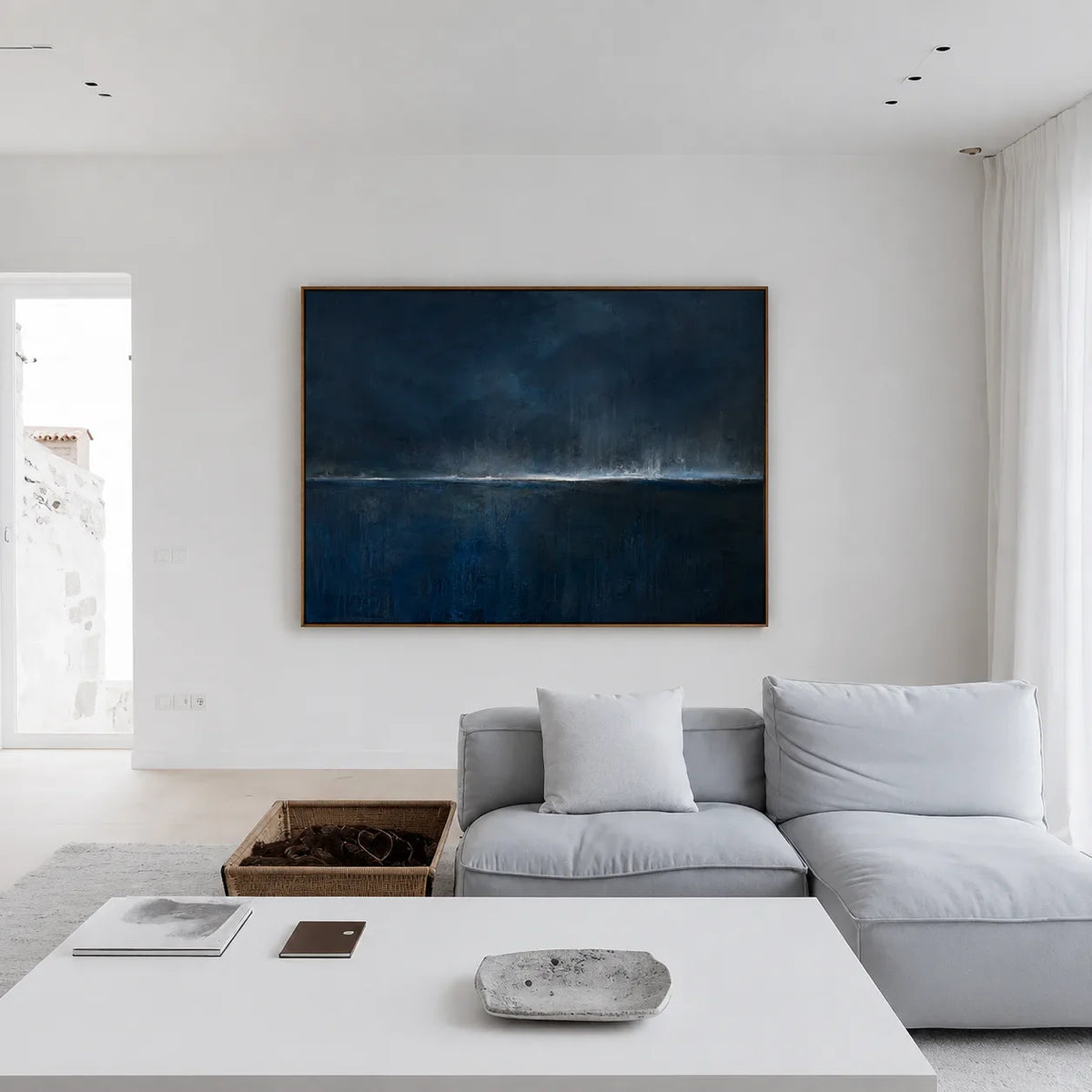 Midnight Horizon Abstract Wall Art styled interior scene 4 | Olyrel