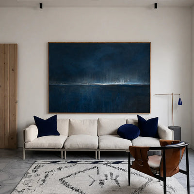 Midnight Horizon Abstract Wall Art styled interior scene 6 | Olyrel