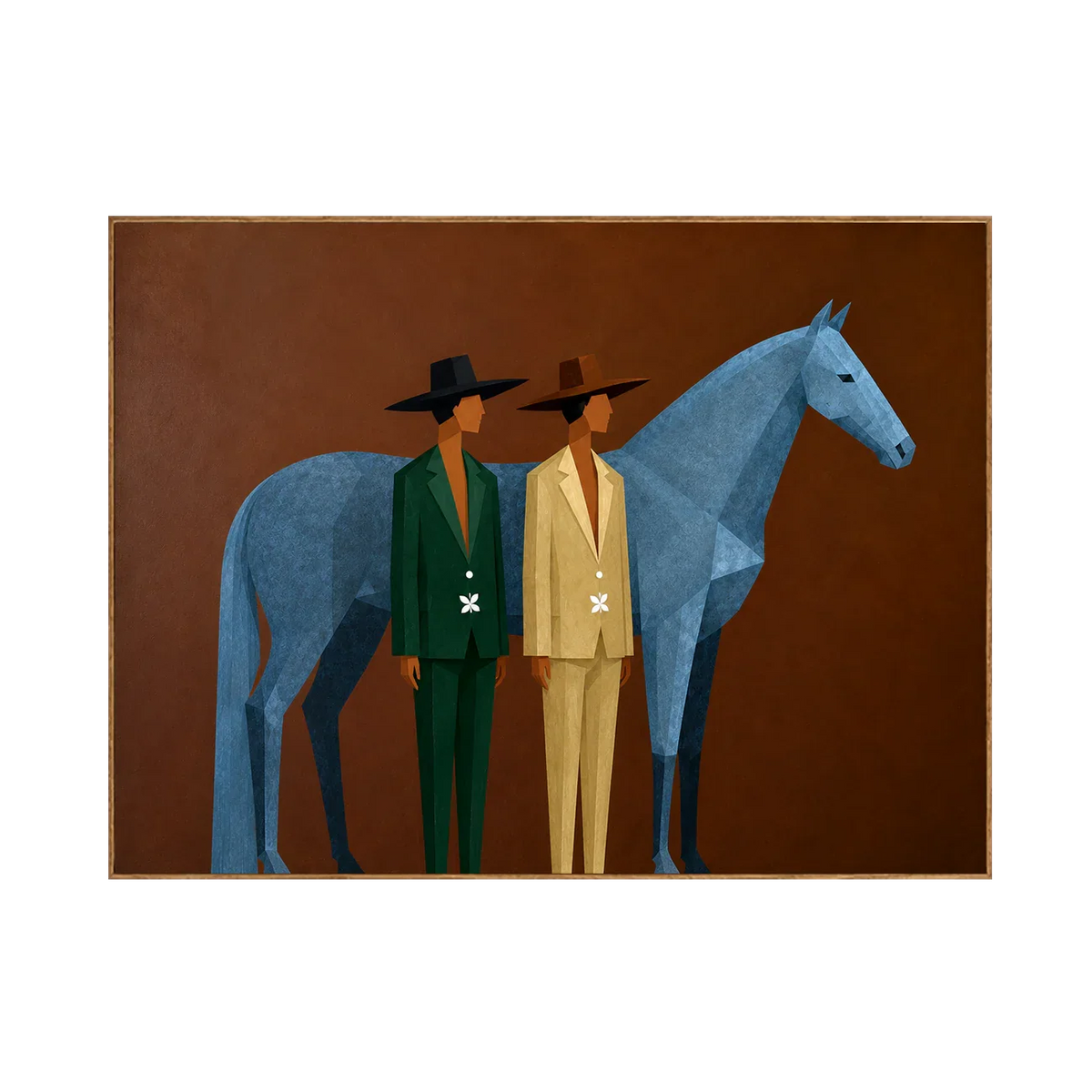 Blue Horse Companions Figurative Wall Art | Olyrel