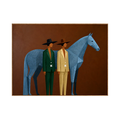 Blue Horse Companions Figurative Wall Art | Olyrel