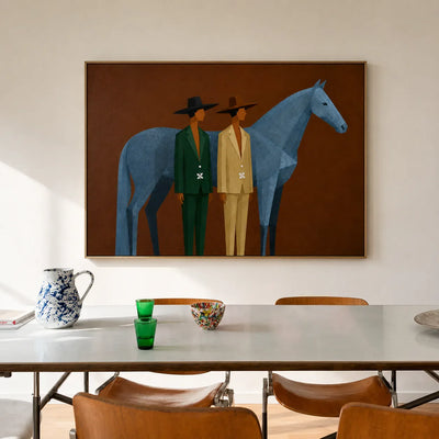 Blue Horse Companions Figurative Wall Art styled interior scene 2 | Olyrel