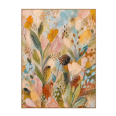 Pastel Wildflower Garden Textured Wall Art | Olyrel