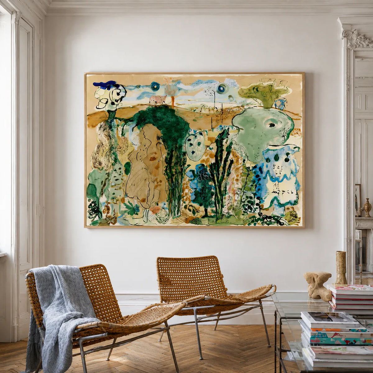 Enchanted Animal Garden Wall Art styled interior scene 3 | Olyrel