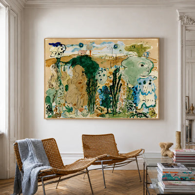Enchanted Animal Garden Wall Art styled interior scene 3 | Olyrel