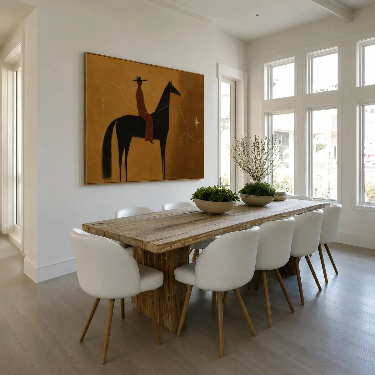 Lone Rider Under Western Star Wall Art styled interior scene 4 | Olyrel