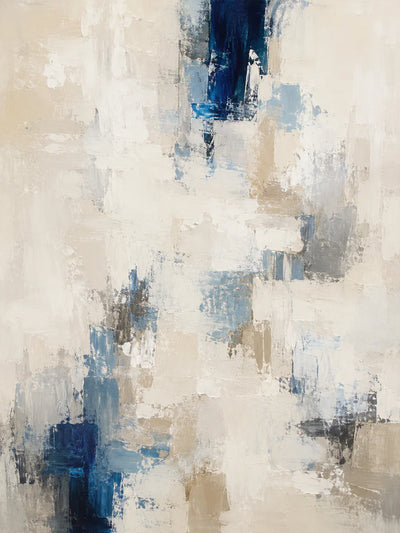 Coastal Blue White Abstract Textured Wall Art artwork view | Olyrel