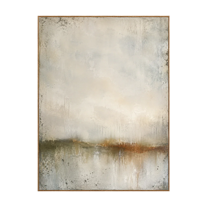Quiet Horizon Neutral Abstract Wall Art | Olyrel