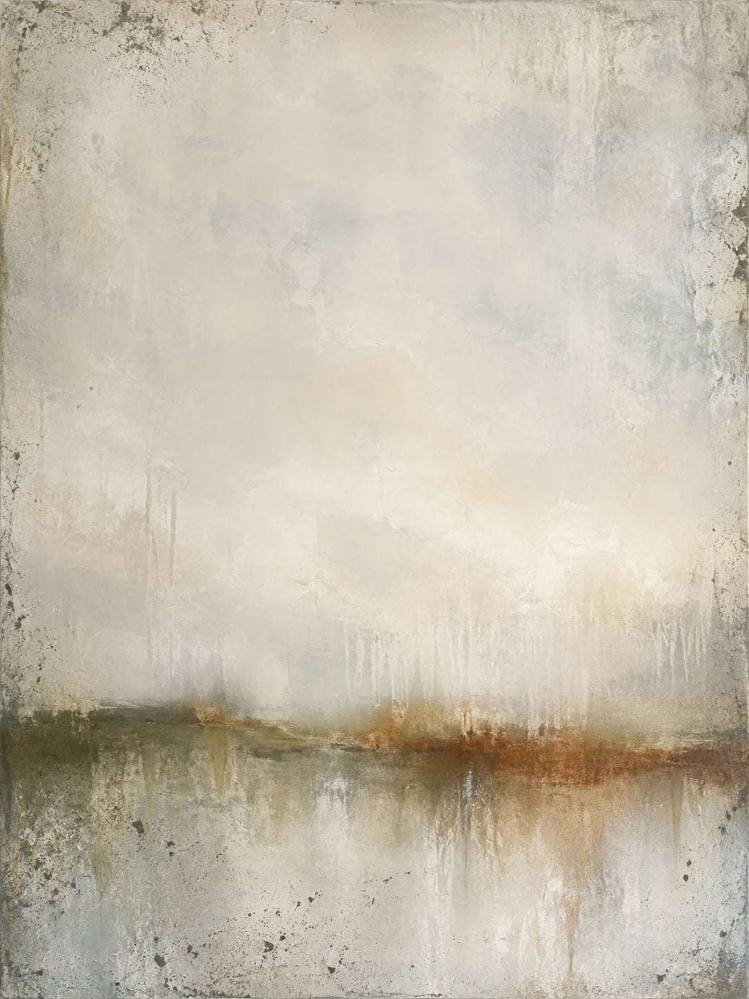 Quiet Horizon Neutral Abstract Wall Art artwork view | Olyrel
