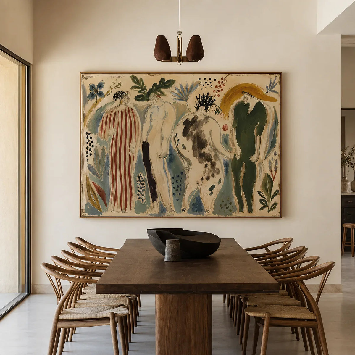 Garden Gathering Figurative Wall Art styled interior scene 3 | Olyrel