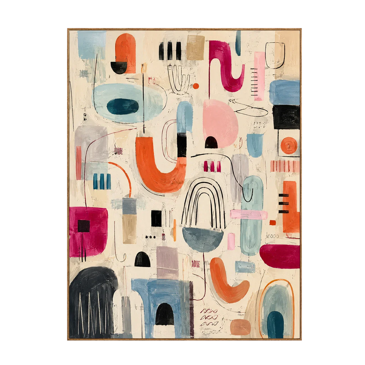 Playful Shapes Colorful Abstract Wall Art | Olyrel