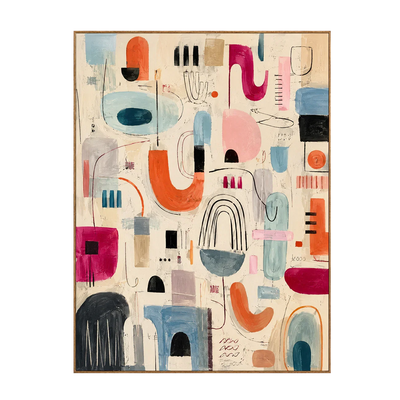 Playful Shapes Colorful Abstract Wall Art | Olyrel