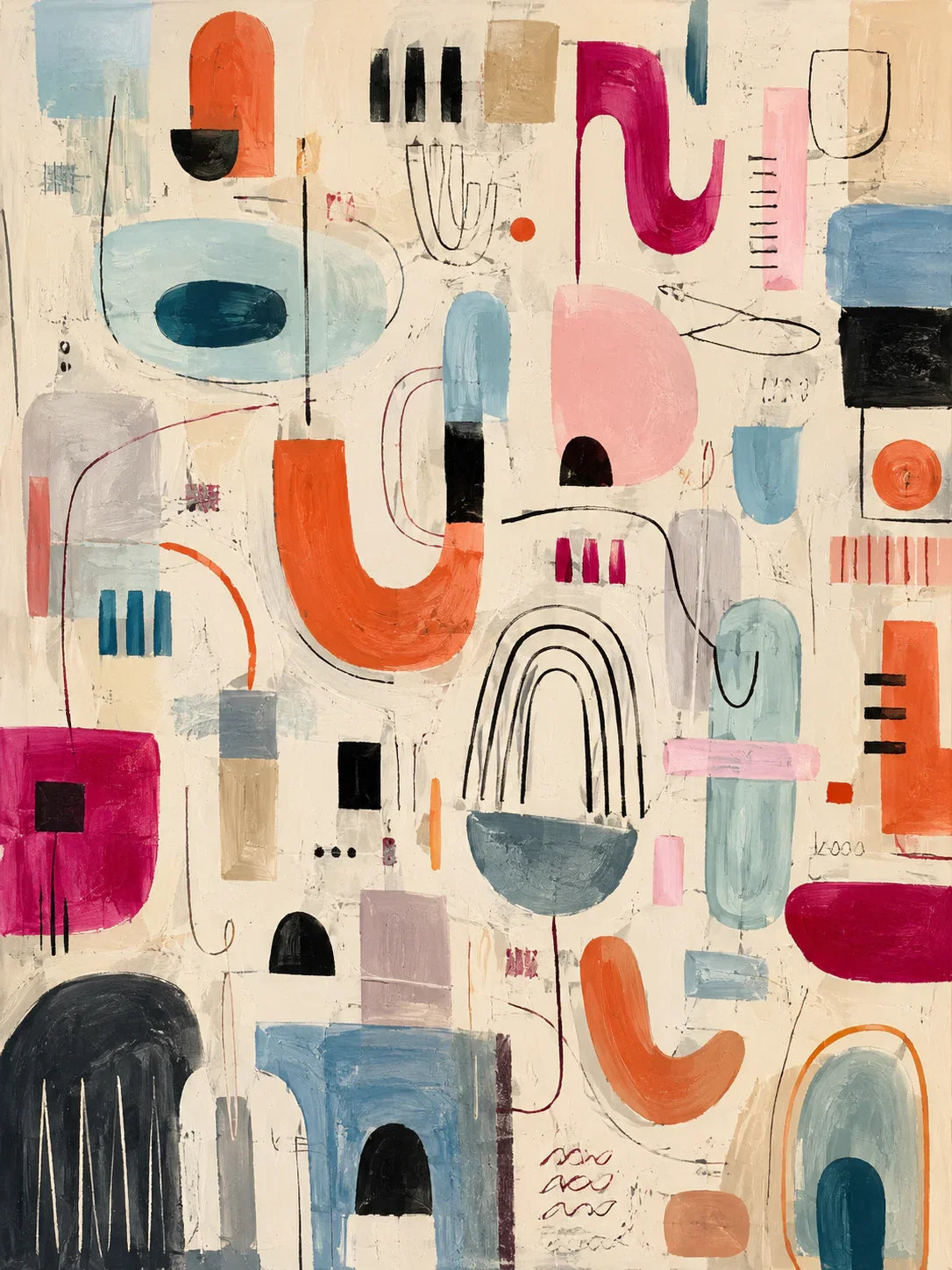 Playful Shapes Colorful Abstract Wall Art artwork view | Olyrel