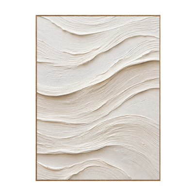 Ivory Flow Textured Relief Wall Art | Olyrel
