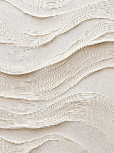 Ivory Flow Textured Relief Wall Art artwork view | Olyrel
