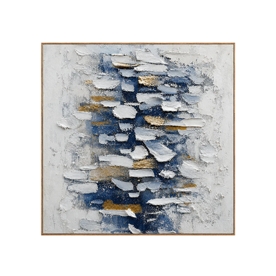 Midnight Blue Layers Textured Wall Art | Olyrel