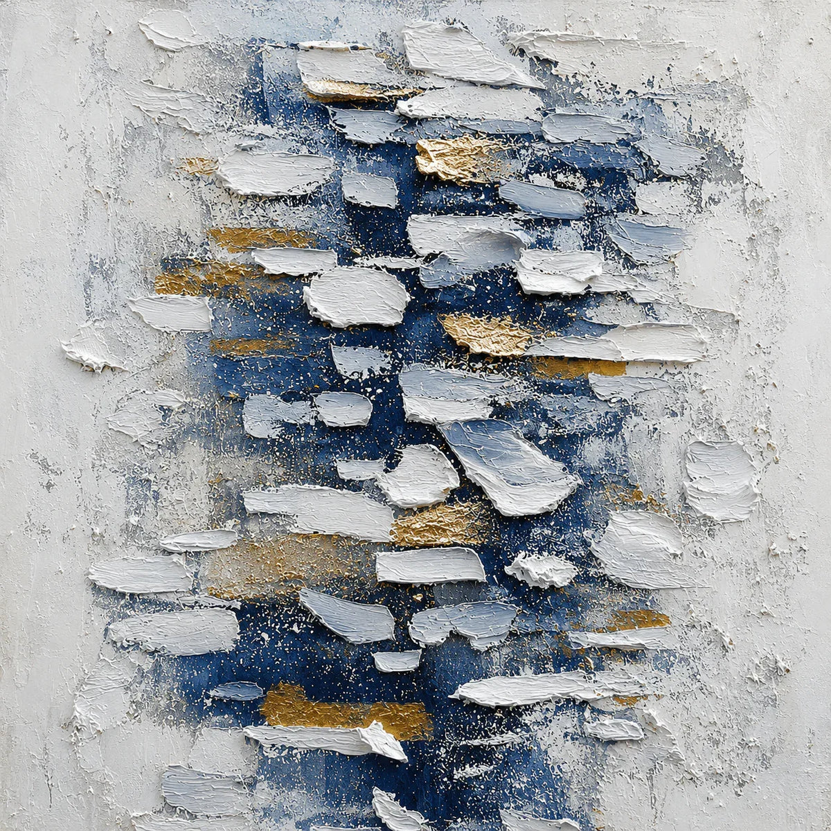 Midnight Blue Layers Textured Wall Art artwork view | Olyrel