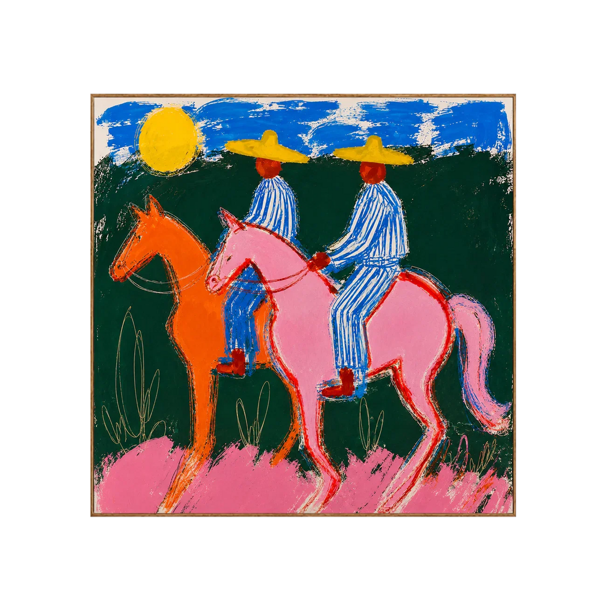 Sunlit Riders Colorful Western Wall Art | Olyrel
