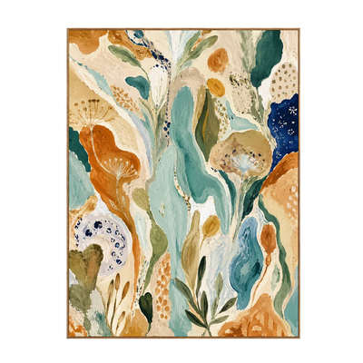 Amber Garden Botanical Abstract Wall Art | Olyrel