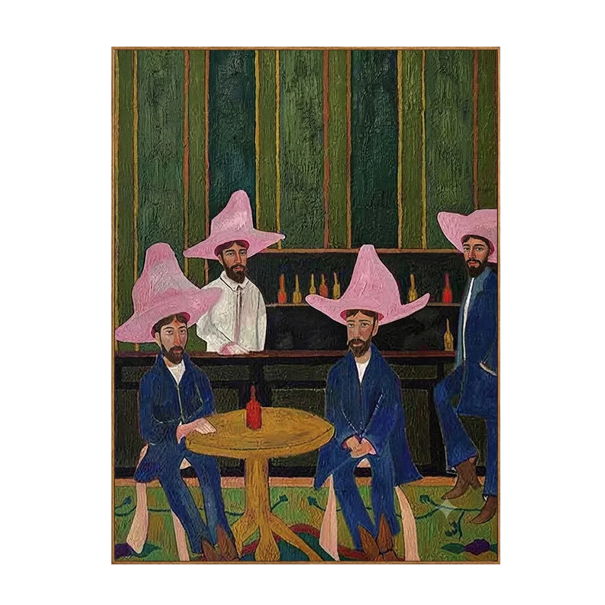 Pink Hat Cowboys Card Game Wall Art | Olyrel