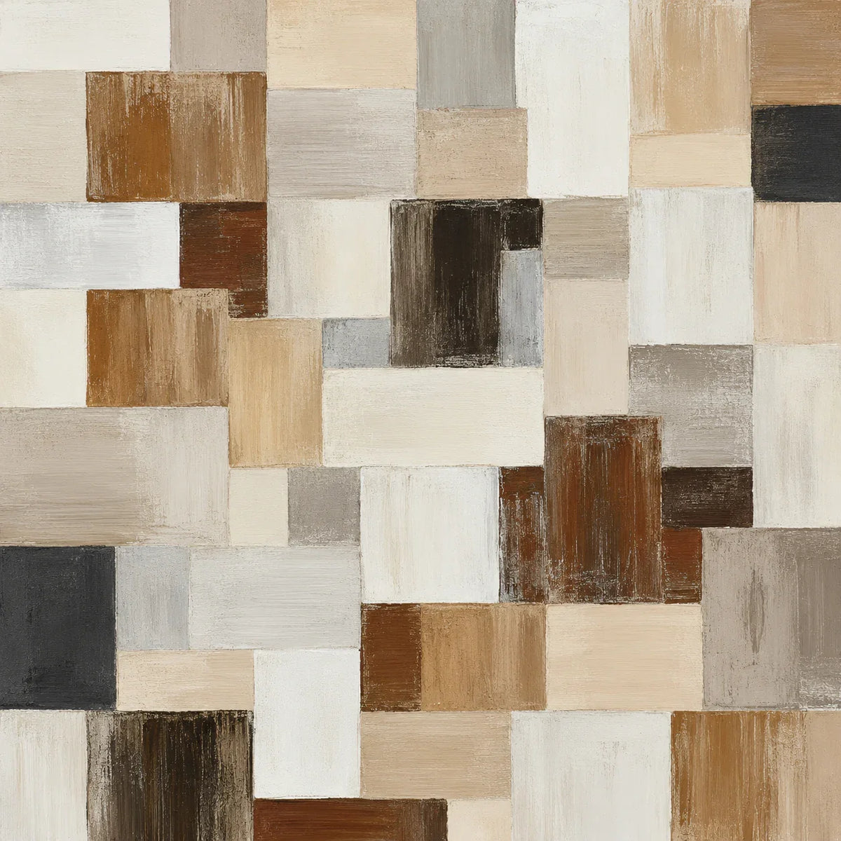 Quiet Grid Neutral Geometric Wall Art artwork view | Olyrel