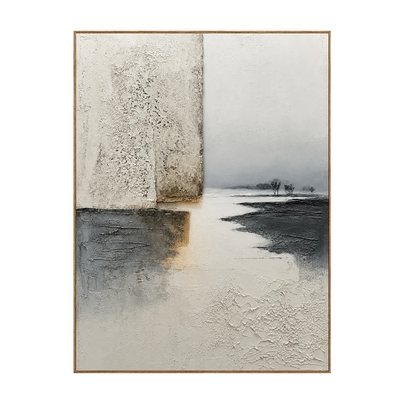 Silent Shore Neutral Abstract Wall Art | Olyrel
