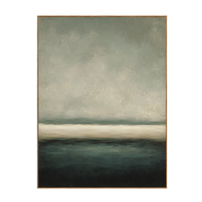 Deep Green Horizon Abstract Wall Art | Olyrel