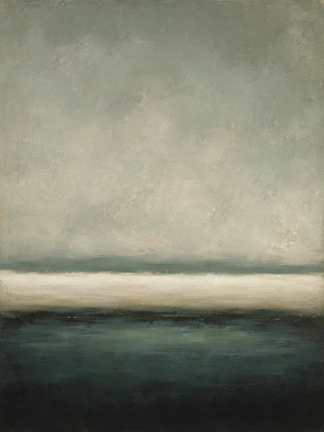 Deep Green Horizon Abstract Wall Art artwork view | Olyrel