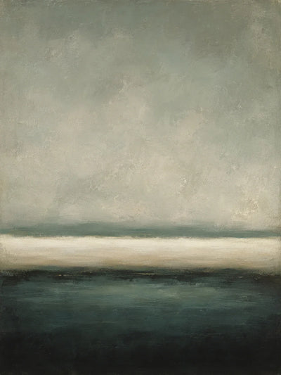 Deep Green Horizon Abstract Wall Art artwork view | Olyrel