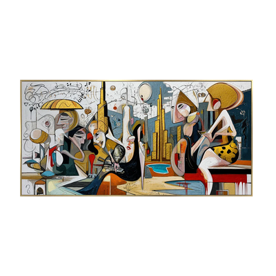 Lively Gathering Panoramic Wall Art | Olyrel